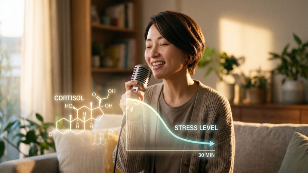 【科学的エビデンス】ストレスホルモンが激減する「ただ歌うだけ」の魔法